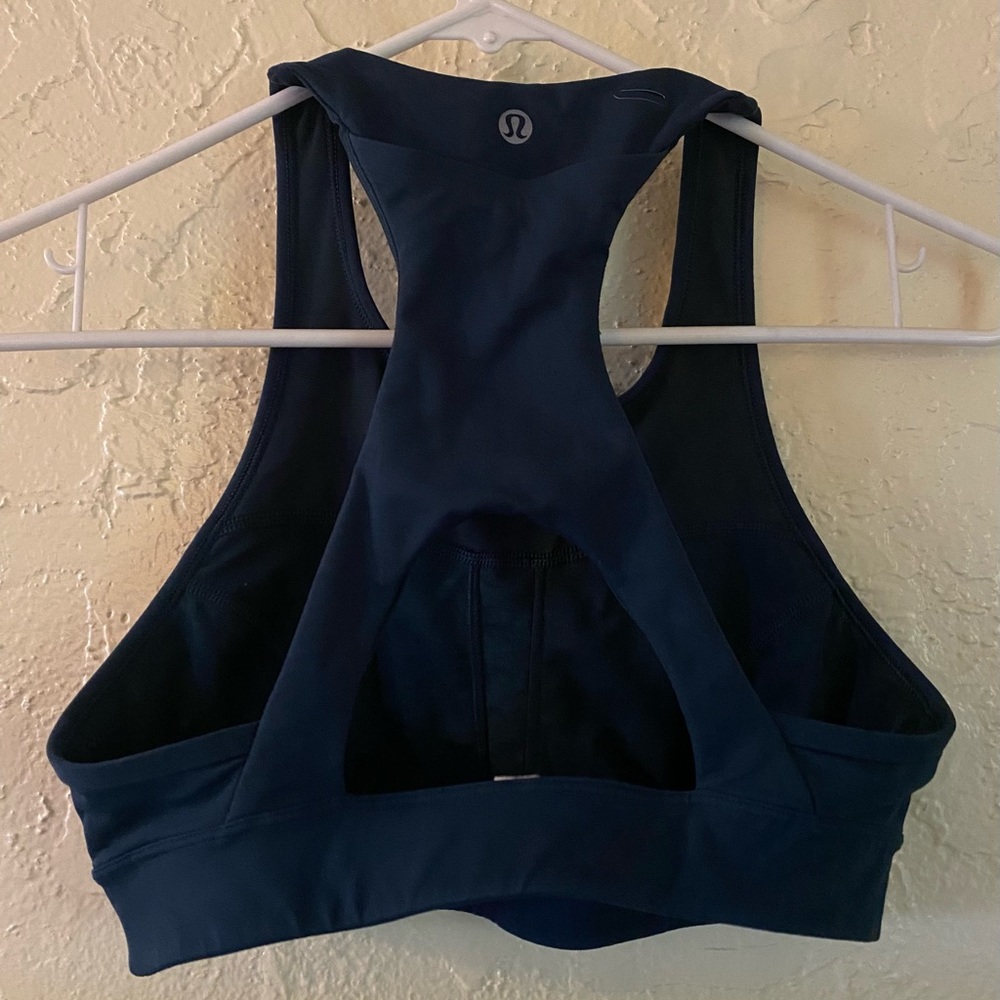 Lululemon Dark Teal High Neck Sports Bra Tank Size 6